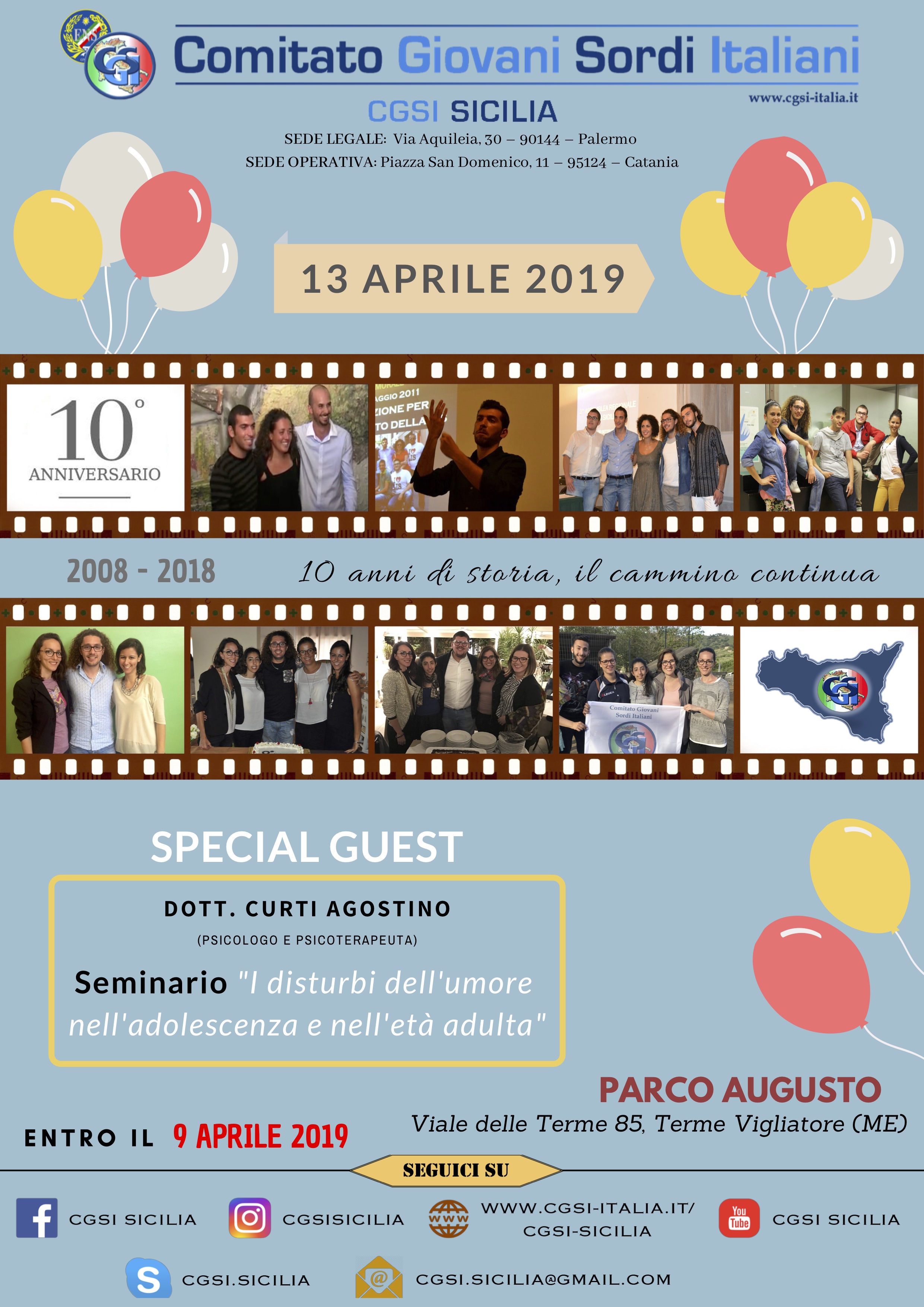 Manifesto 10 Anniversario CGSI Sicilia 13 Aprile 2019
